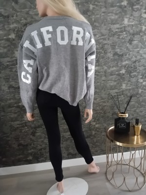 Trui California backtekst velvet grijs