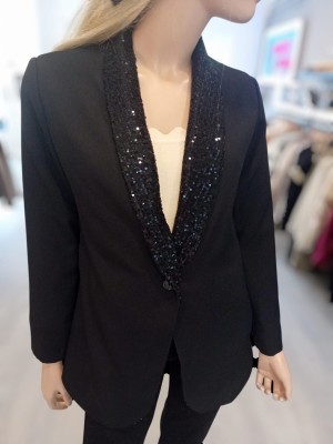 Blazer sparkle zwart 