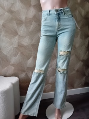 Wide leg jeans ripped Hello miss H 692-2
