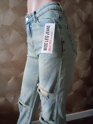 Wide leg jeans ripped Hello miss H 692-2
