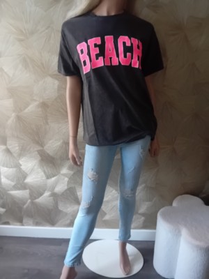 Shirt beach zwart /rose ciao milano