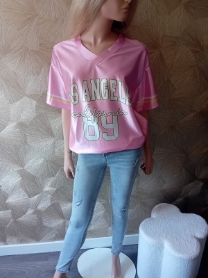 Yersey LA 89 basebal dress fuchsia