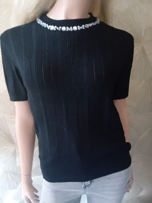 Top strass met broche zwart ymce 0049