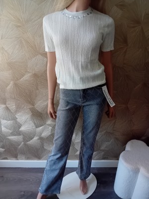 Top strass met broche off white ymce 