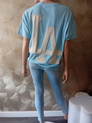 LA Oversized t shirt  bleu 