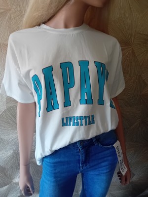 Shirt papay wit /blauw R 2857