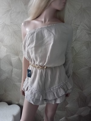Jumpsuite one shoulder beige 2349