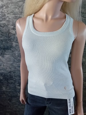 Tank top zilver sparkle 