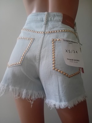 Jeansshort studds queen hearts w 3293-1
