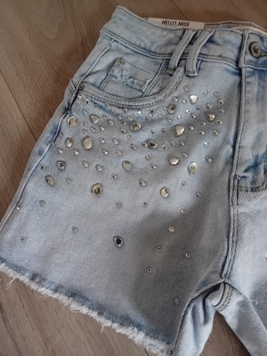 Jeans short Hello miss met strass HM 6345