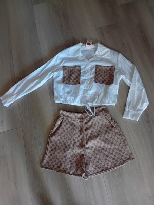 Tweedelige inspired blouse set 