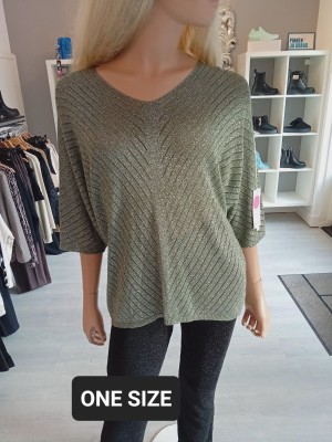 Top lurex olijfgroen 