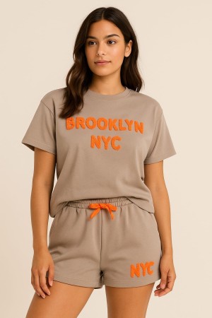 Brooklyn set M 1217 taupe oranje 