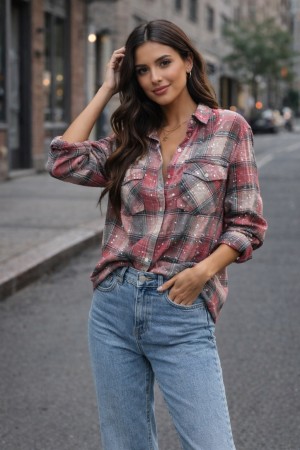 Ruitblouse all over strass