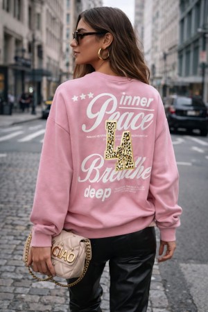 Sweater inner peace LA roze 81741