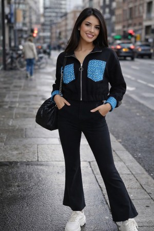 Jacket black denim slimmer 3288