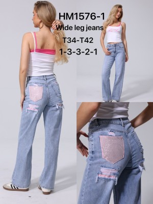 Viral tik tok jeans strass kontzak HM 1576-1 