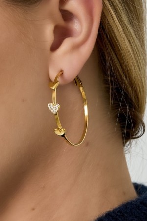 Creolen 3 hartjes strass