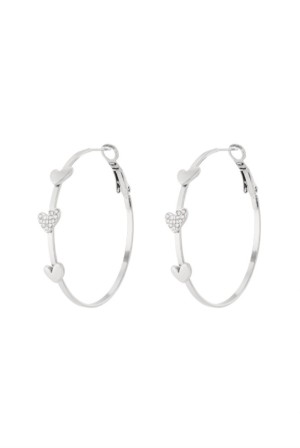 Creolen 3 hartjes strass