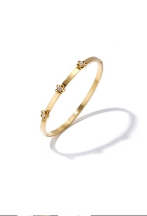 Bangle armband met bloemeneiland en rhinestone 60615