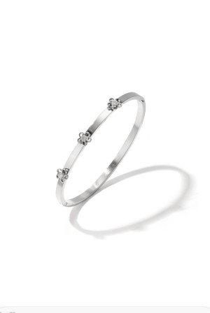 Bangle armband met bloemeneiland en rhinestone 60615