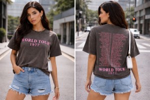 Shirt worldtour backprint antraciet grijs 801594