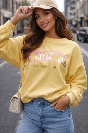 Sweater california geel 